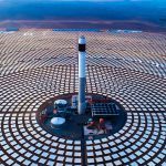 Aerial view of Redstone Heliostat mirror field with tower