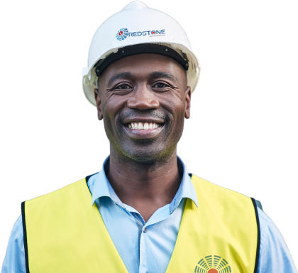 Redstone employee wearing safety wear