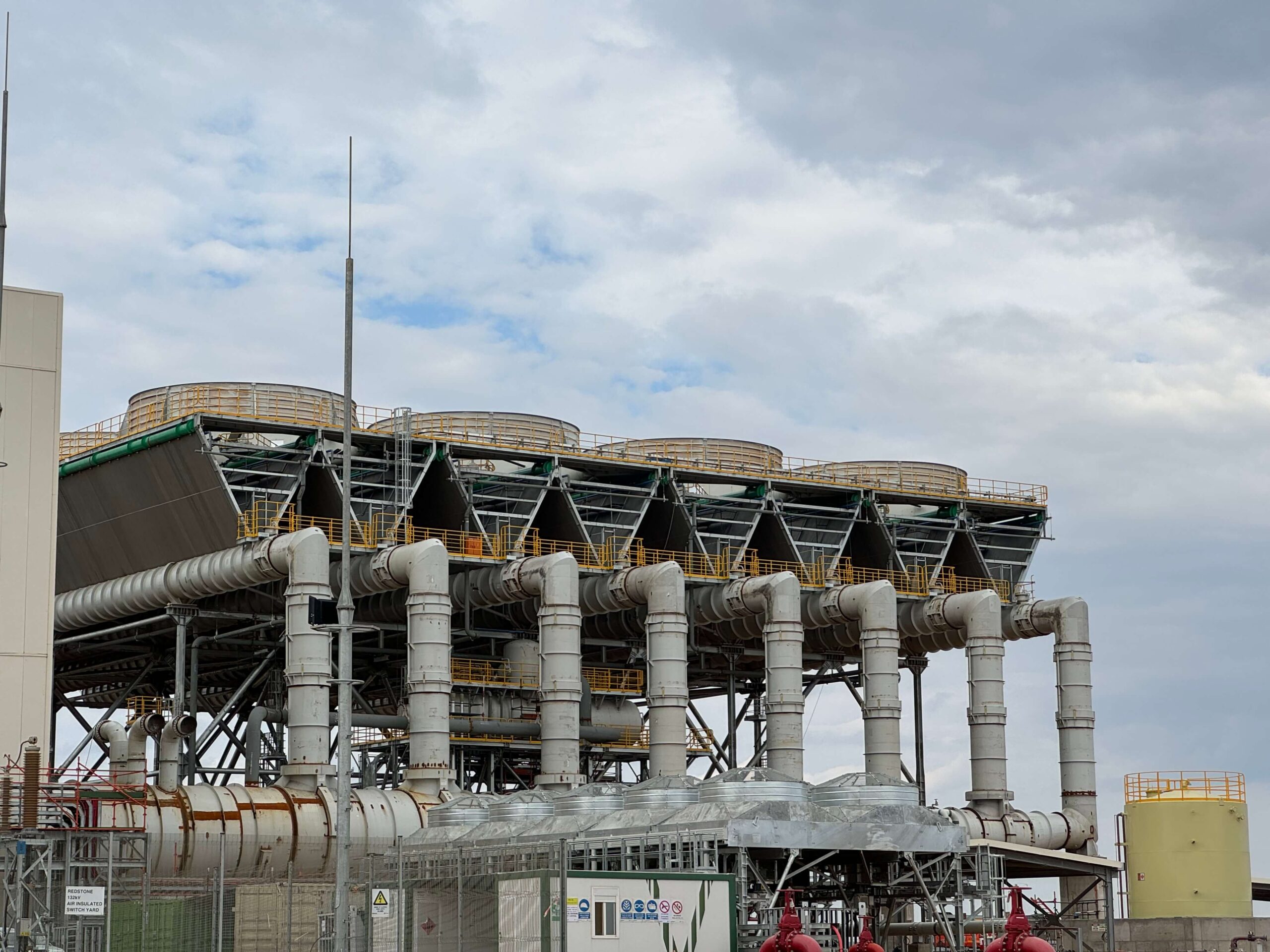 Long shot of the Redstone CSP Steam Distribution pipes